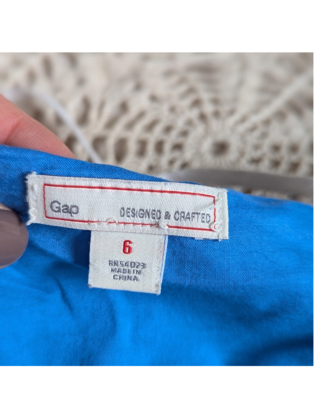 GAP | Blue & White Stripe Tie Strap Cotton Dress Size 6 - Picture 7 of 9